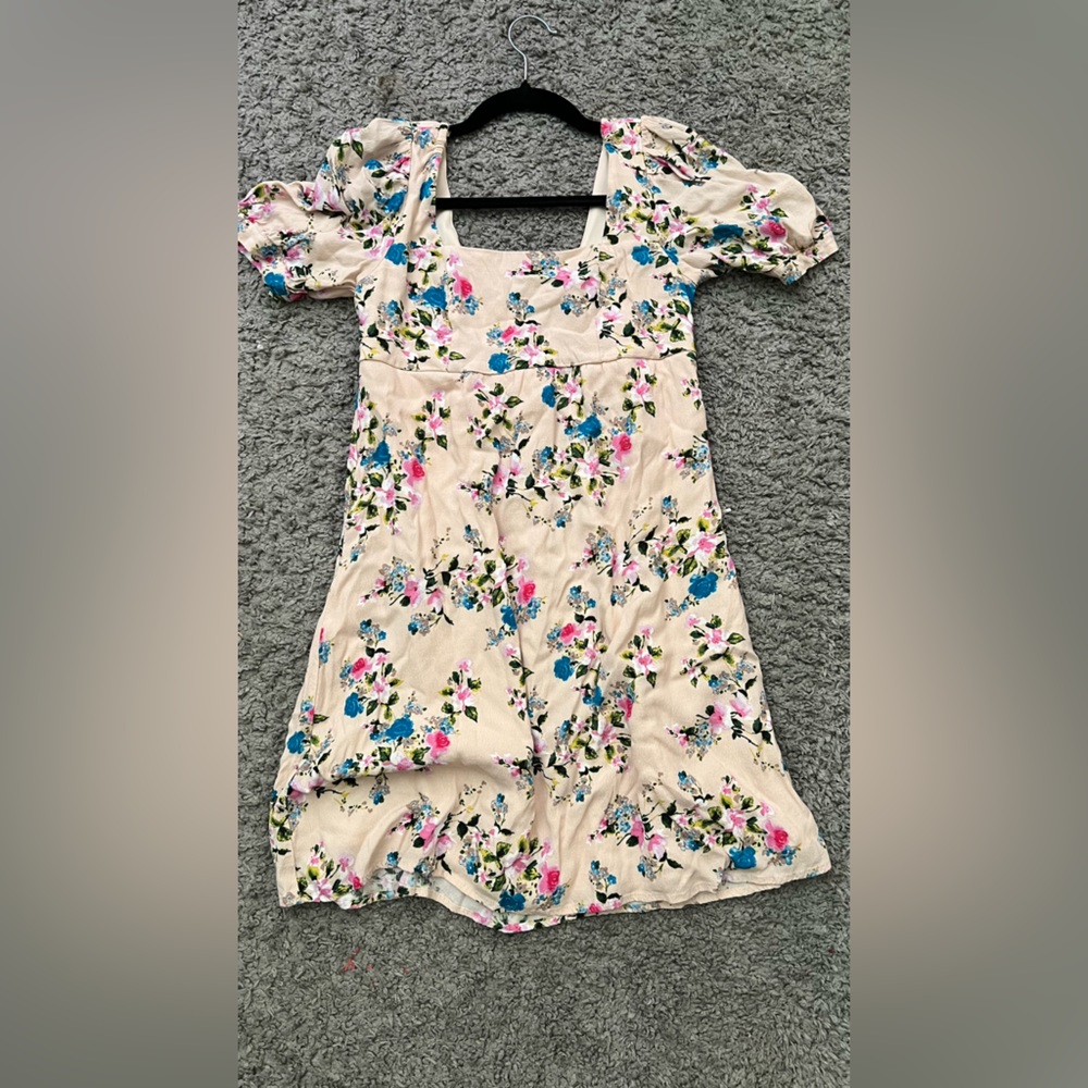 Puff Sleeve Floral Mini Dress